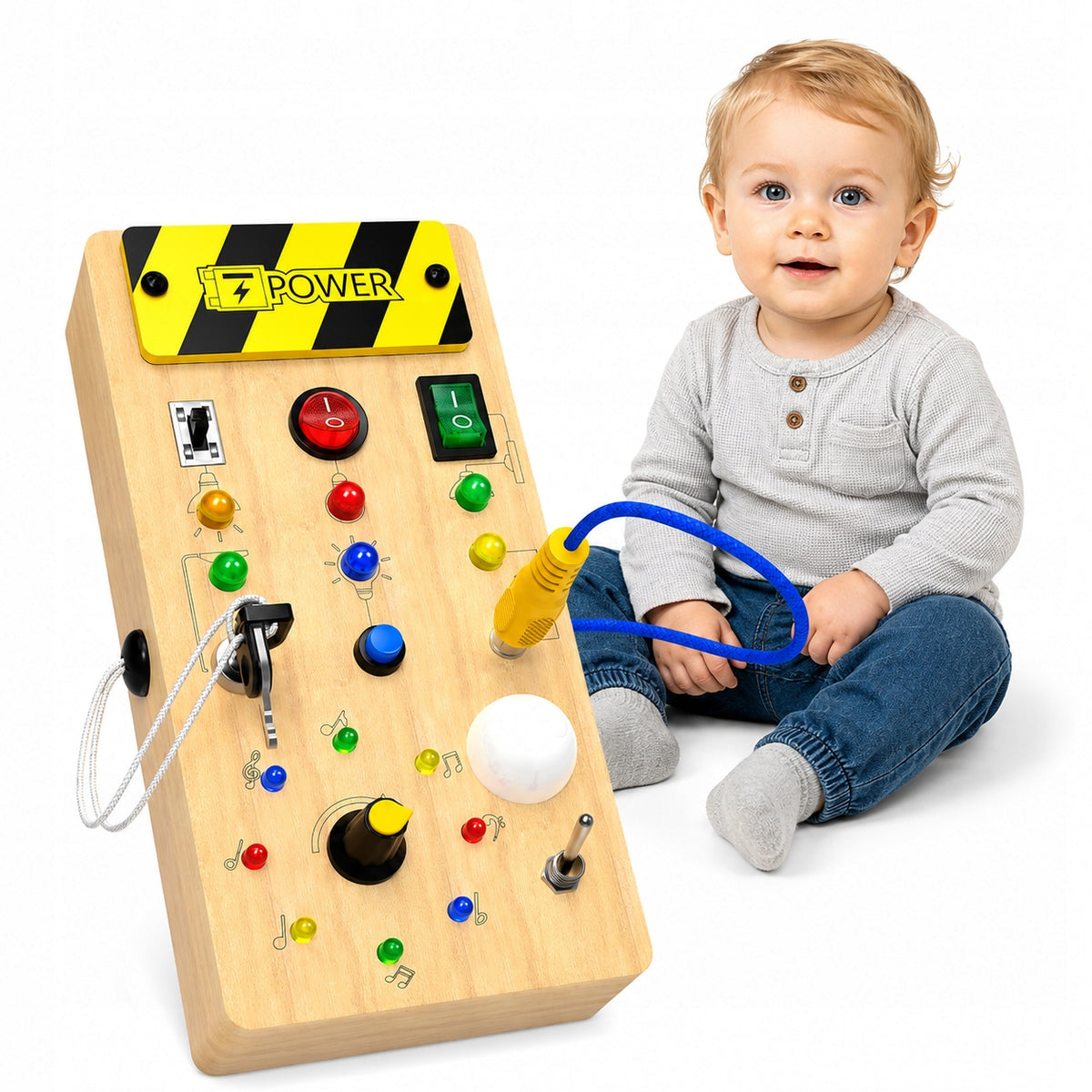 MONTESSORI BOARD SENSORY WOODEN MANIPULATIVE LED FOR CHILDREN Product weight with unit packaging 0.3 kg