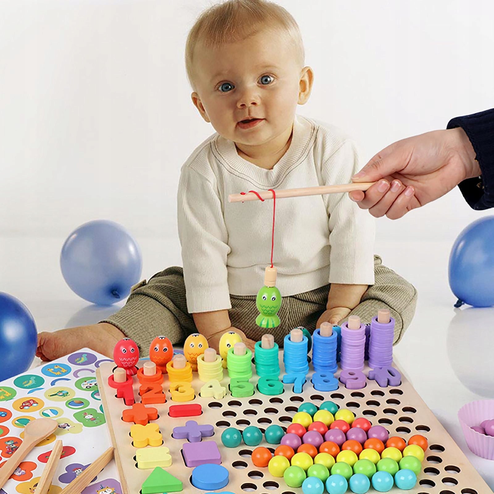 MONTESSORI BRAIN TRAINING PUZZLE FISH BALLS NUMBERS THINKING FISHING Brand Bobo-San