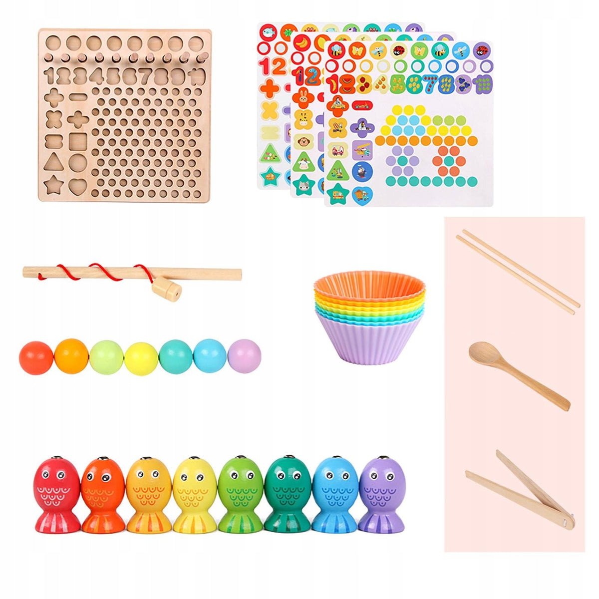 MONTESSORI BRAIN TRAINING PUZZLE FISH BALLS NUMBERS THINKING FISHING EAN (GTIN) 5904996060220