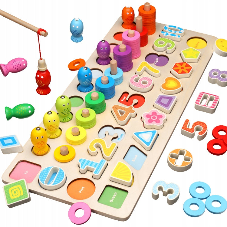 MONTESSORI EDUCATIONAL BOARD SORTER FISH NUMBERS