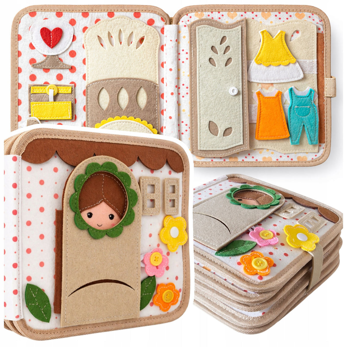 MONTESSORI EDUCATIONAL SENSORY MANIPULATION BOOK WITH MIRROR