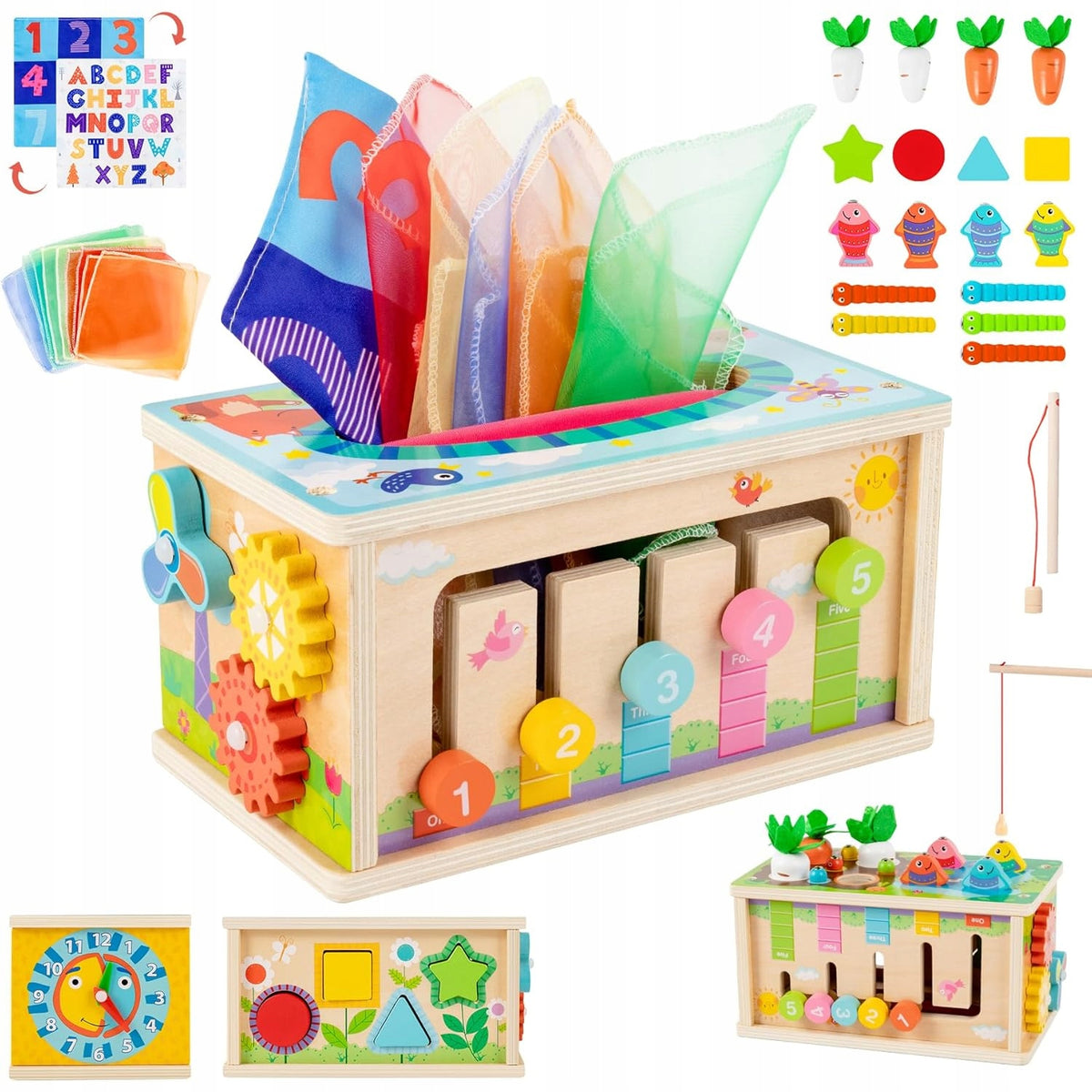 MONTESSORI EDUCATIONAL TOY OVER 6 MONTHS SENSORY TOY 6in1