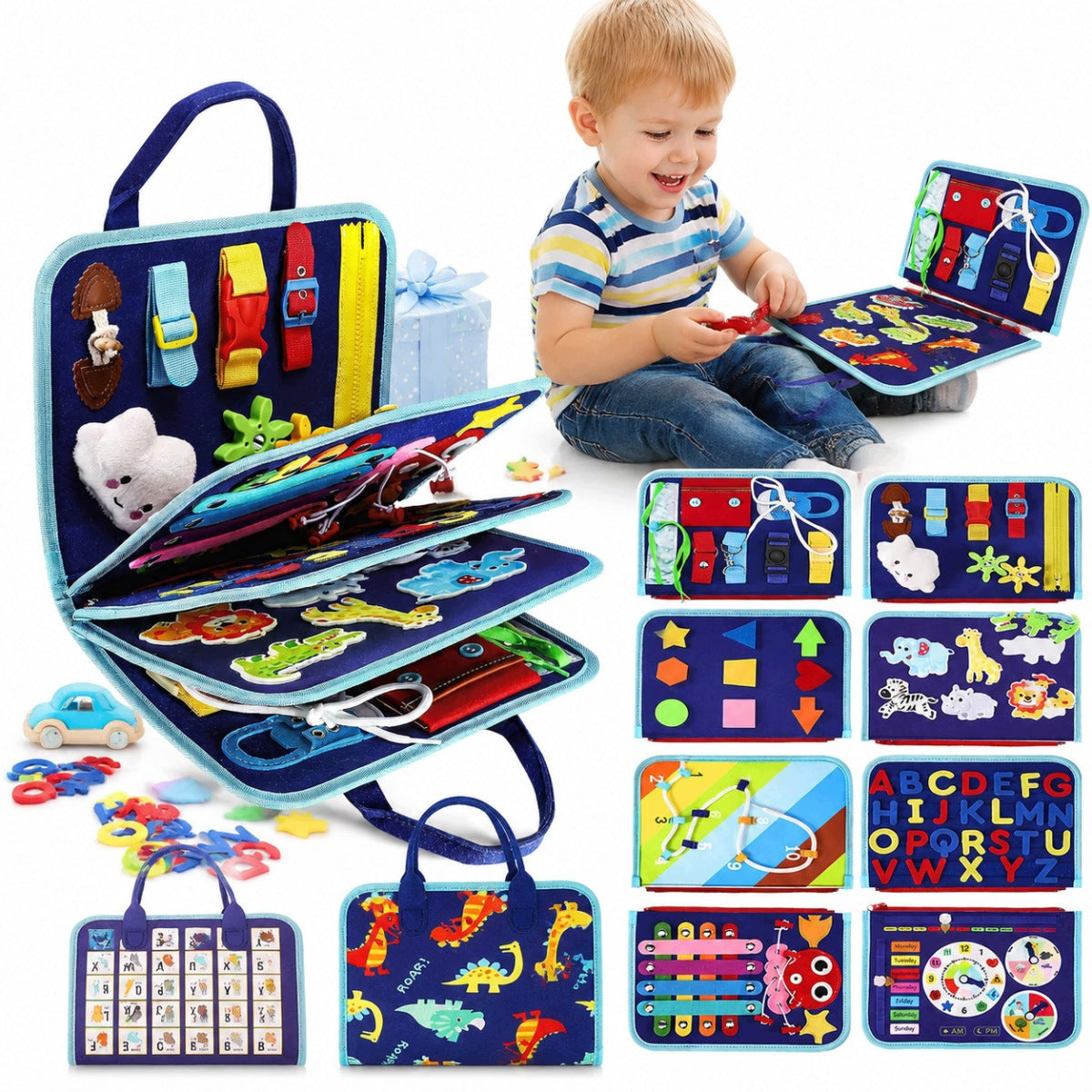 MONTESSORI MANIPULATION BOARD CASE 3D SENSORY BOOK