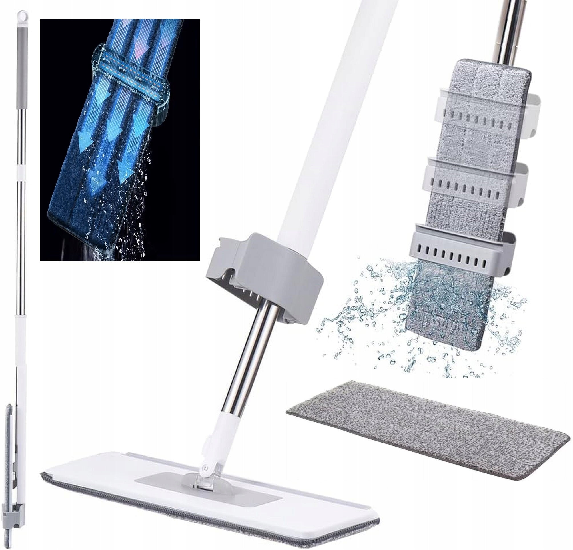 MOP with ULTRAMOP SQUEEZER Promis MS103 FLAT ROTARY+microfiber