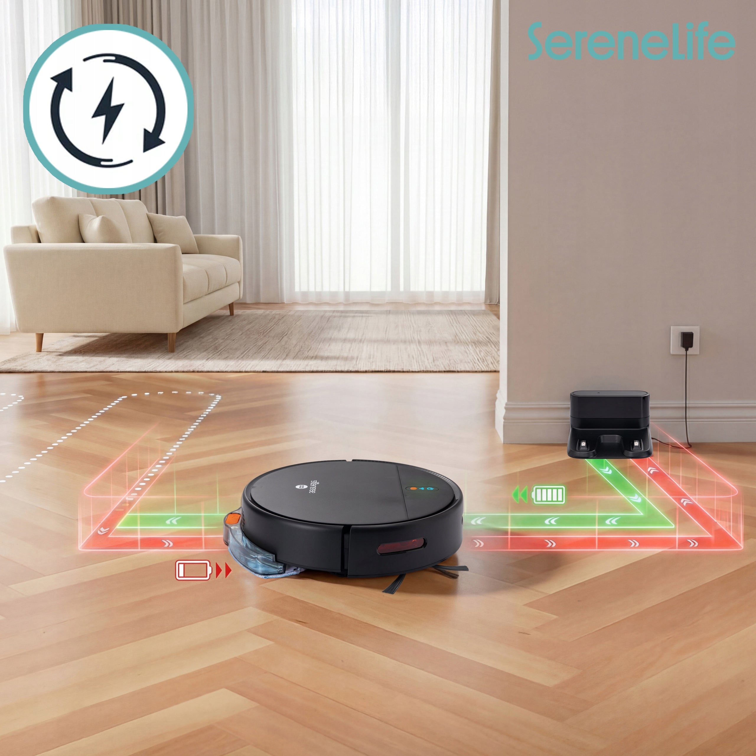 MOPPING ROBOT 3IN1 VACUUMING MOPPING SWEEPING 700PA Wireless operating time 80 min