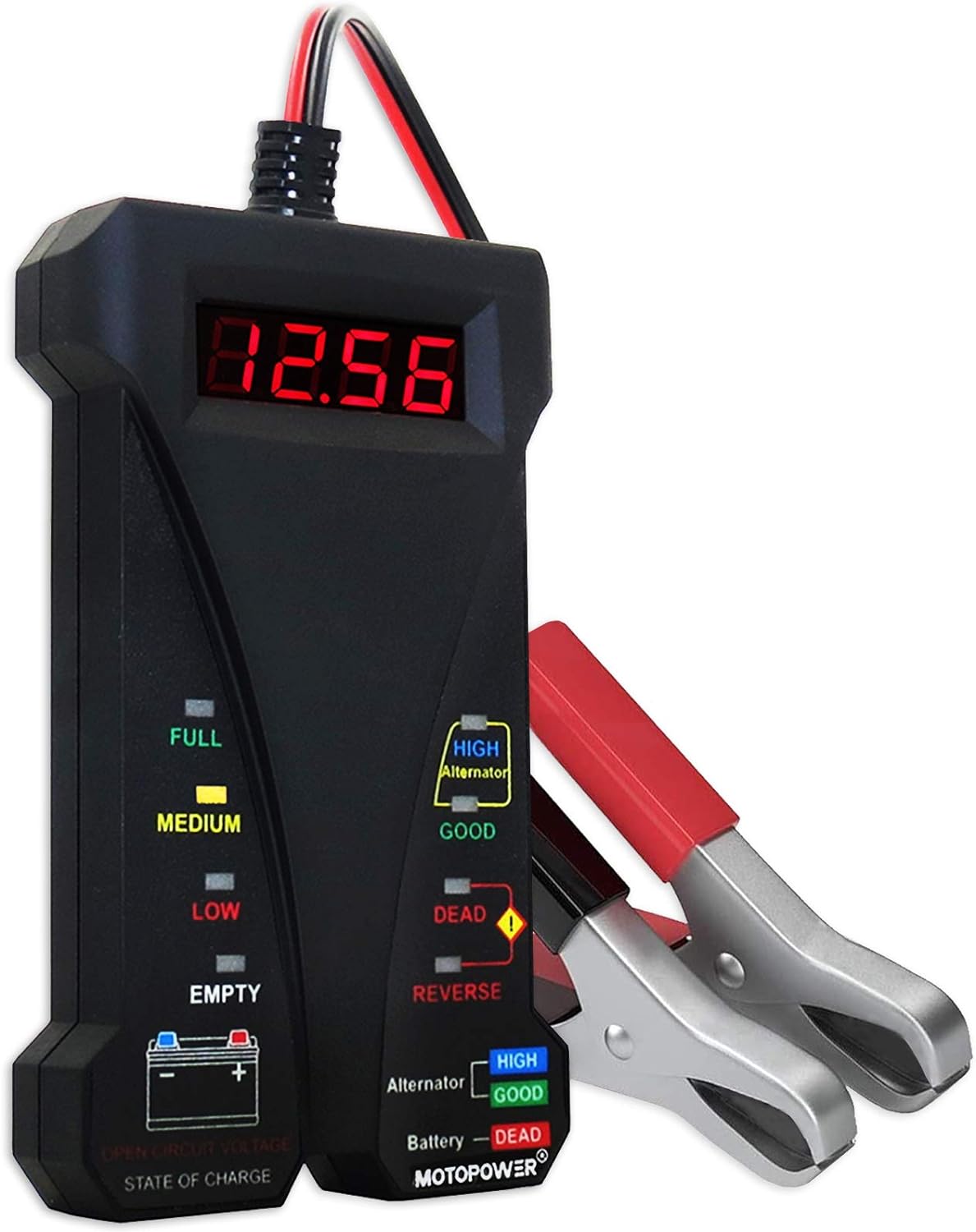 MOTOPOWER Digital Battery Tester 12V Voltmeter Alternator Analyzer