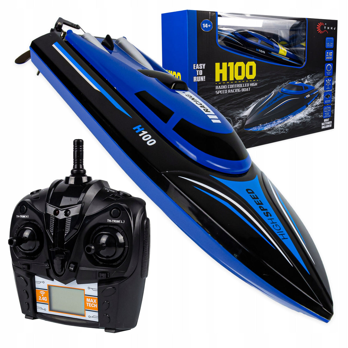 MOTORBOAT BOAT remote controlled SPEED BOAT 20km/h RC BOAT FOR REMOTE CONTROL + AKU