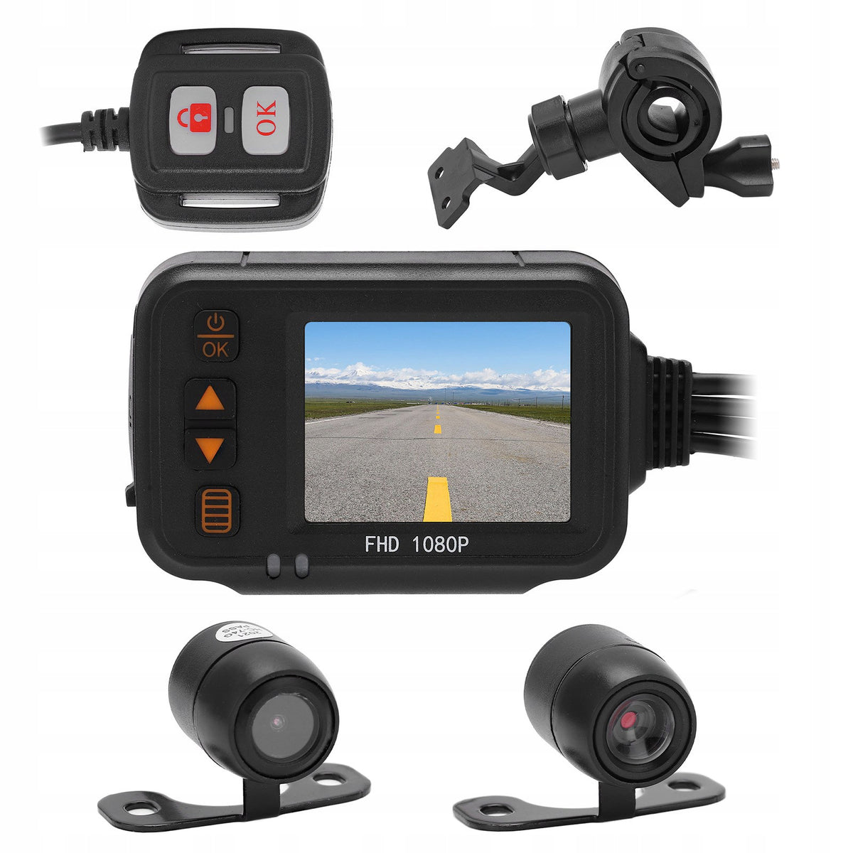 MOTORCYCLE 2-INCH DRIVING RECORDER Batteries included no