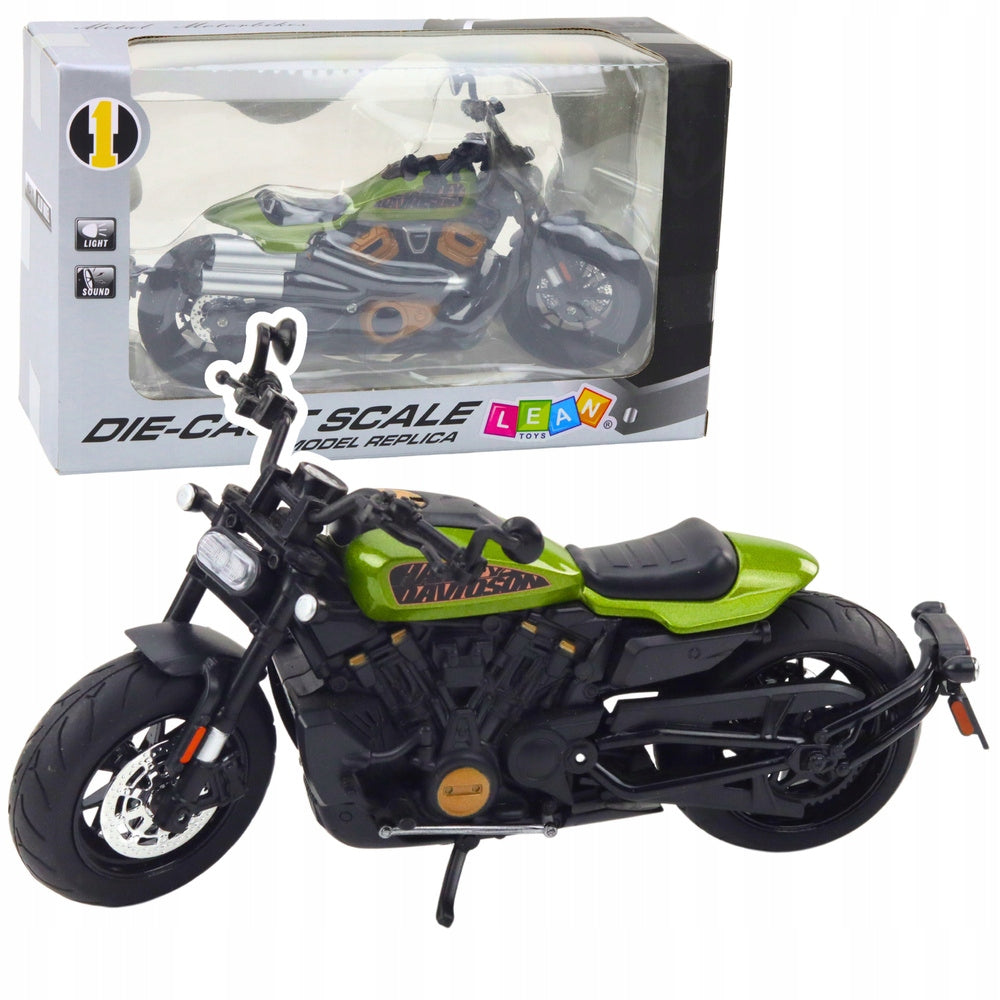 MOTORCYCLE CHOPPER METAL MOTOR BATTERIES MAKE LIGHT SOUNDS BLACK Color black