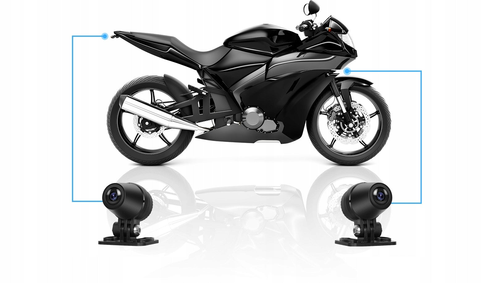 MOTORCYCLE STATION 2 CAMERAS DVR NAVIGATION CARPLAY MIRROR ANDROID AUTO 6,86" Brand Home