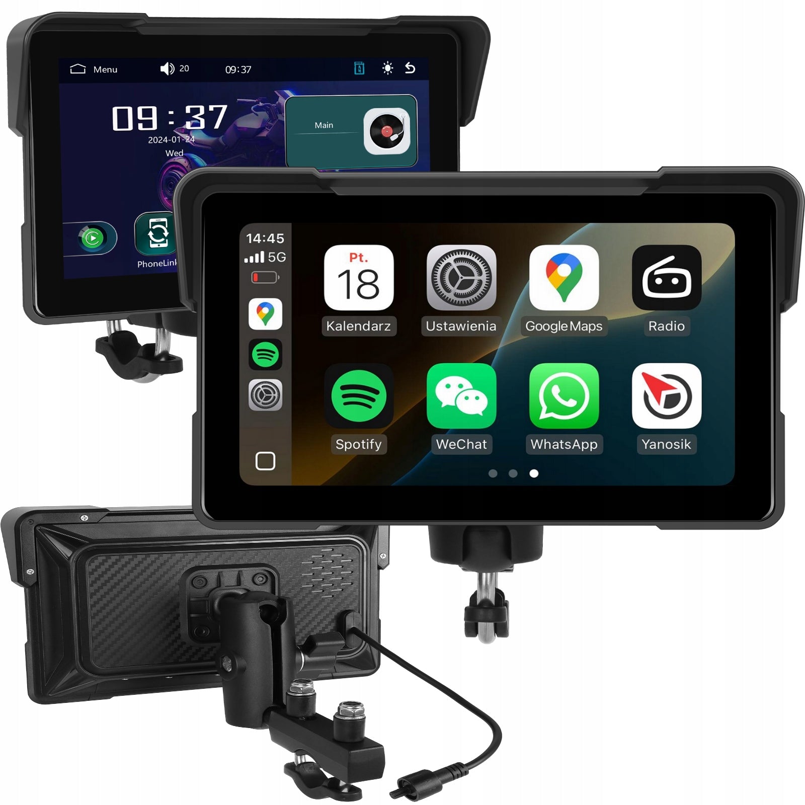 MOTORCYCLE STATION MULTIMEDIA TABLET NAVIGATION CARPLAY ANDROID AUTO BT 7 Packaging status original