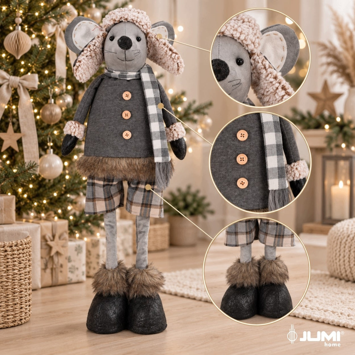 MOUSE Christmas gnome LARGE decoration CHRISTMAS gnome 74 cm ornament JUMIhome Manufacturer code A-435391