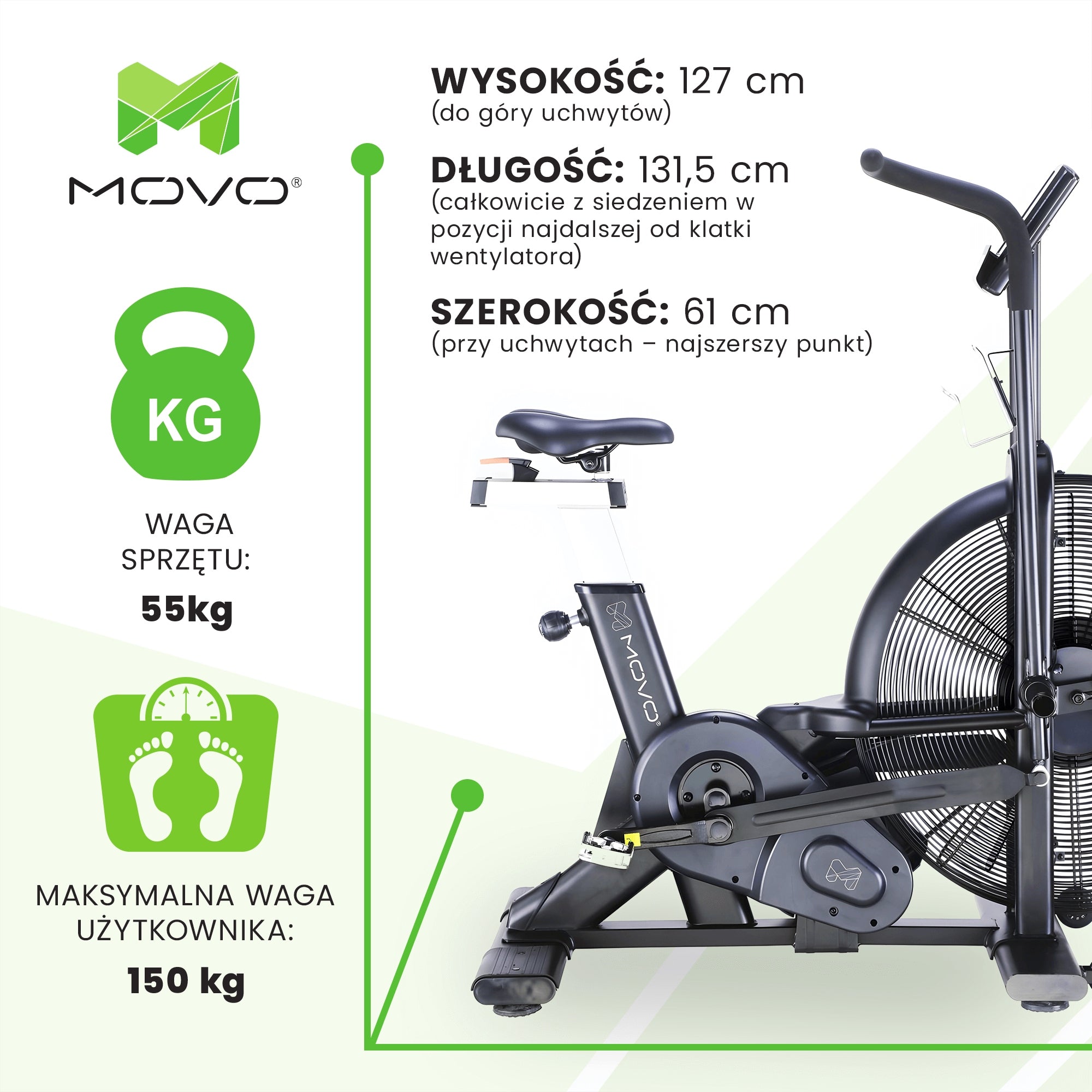 MOVO AIRBIKE PRO Air Bike HIIT Crossfit up to 150kg Manufacturer code MOVO