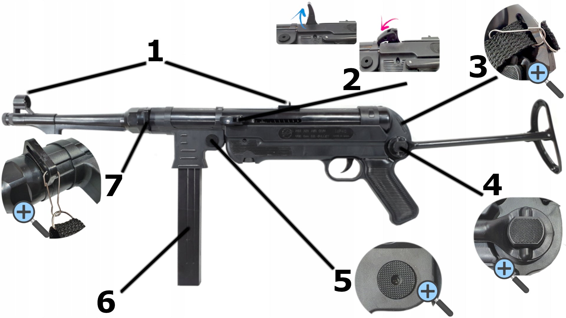 MP-40 SCHMEISSER RIFLE FOR BALLS MACHINE GUN SNIPER REPLICA ASG Packaging status original