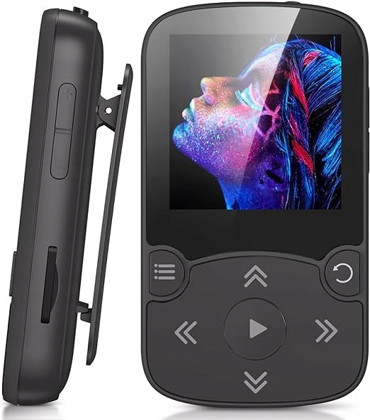 MP3 32GB PLAYER Bluetooth 5.0 HEADPHONES RADIO PEDOMETER BLACK