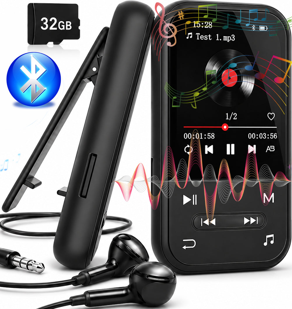 MP4 MP3 PLAYER BLUETOOTH HiFi 32GB + FM RADIO + VOICE RECORDER + PEDOMETER