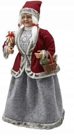 MRS. SANTA CLAUS DECORATIVE CHRISTMAS FIGURINE SHOWED A LARGE 81CM
