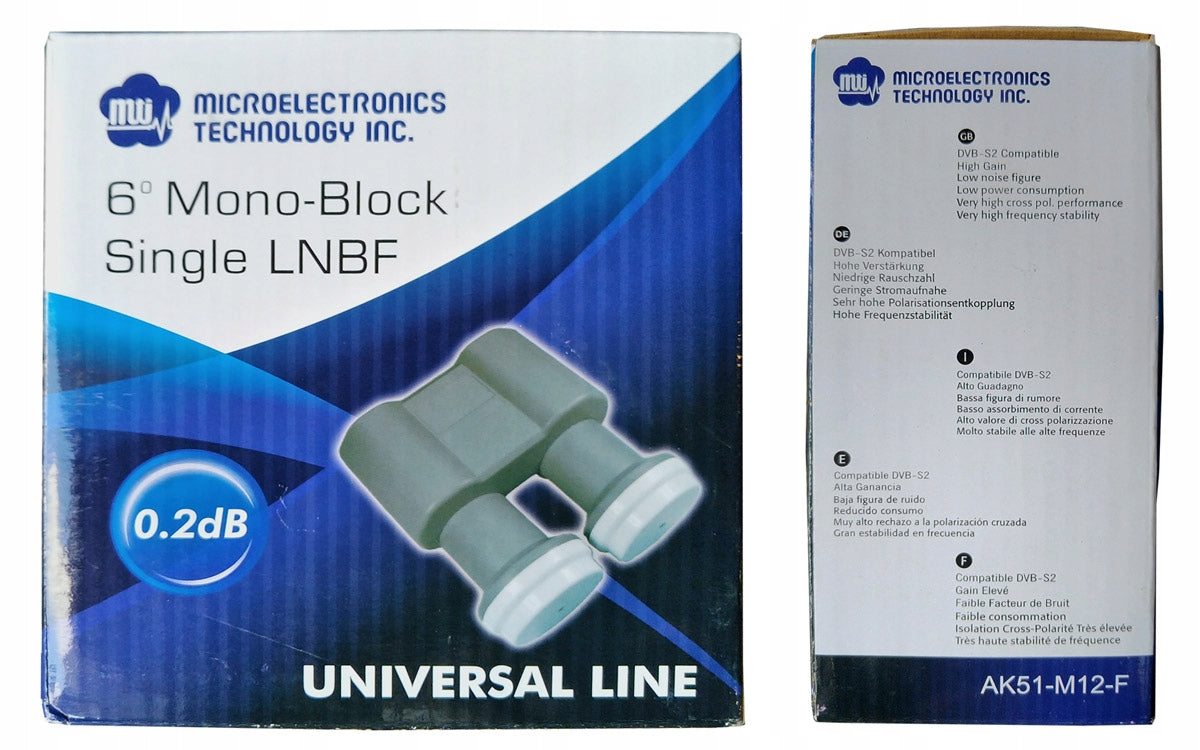 MTI MONOBLOCK converter, 2 satellites (Astra, HotBird) 1 tuner EAN (GTIN) 5902689072024