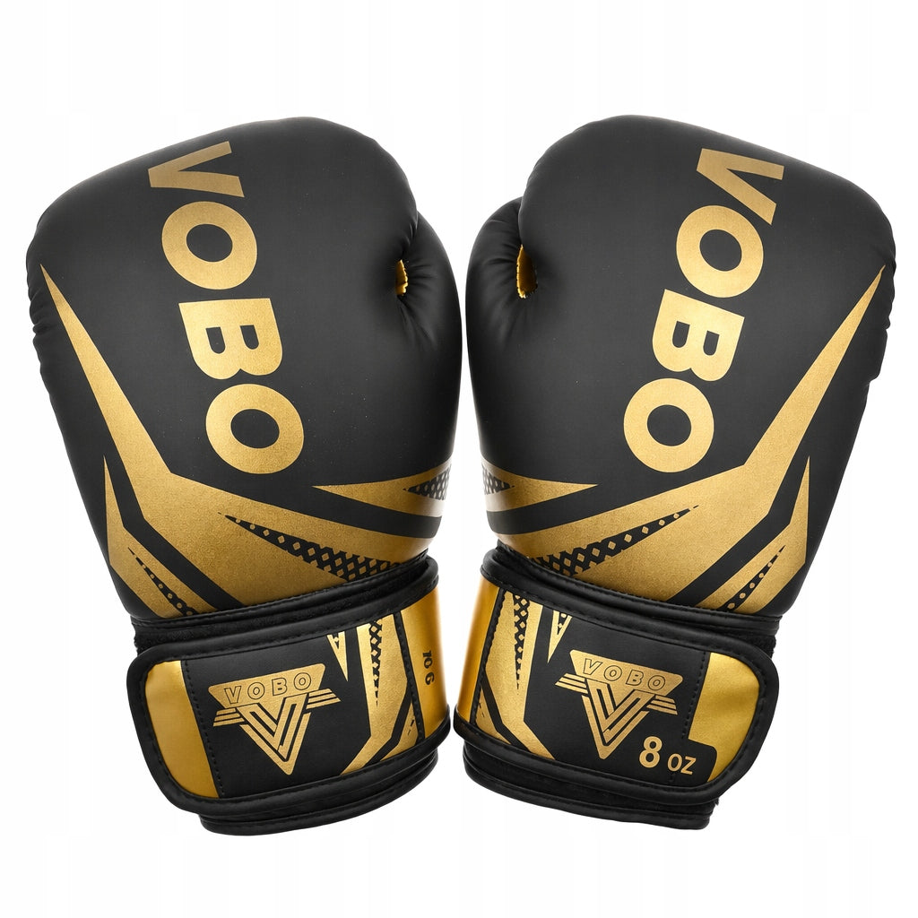 MUAY THAI BOXING GLOVES FOR WOMEN YOUTH CHILDREN BLACK VoBo 8 oz