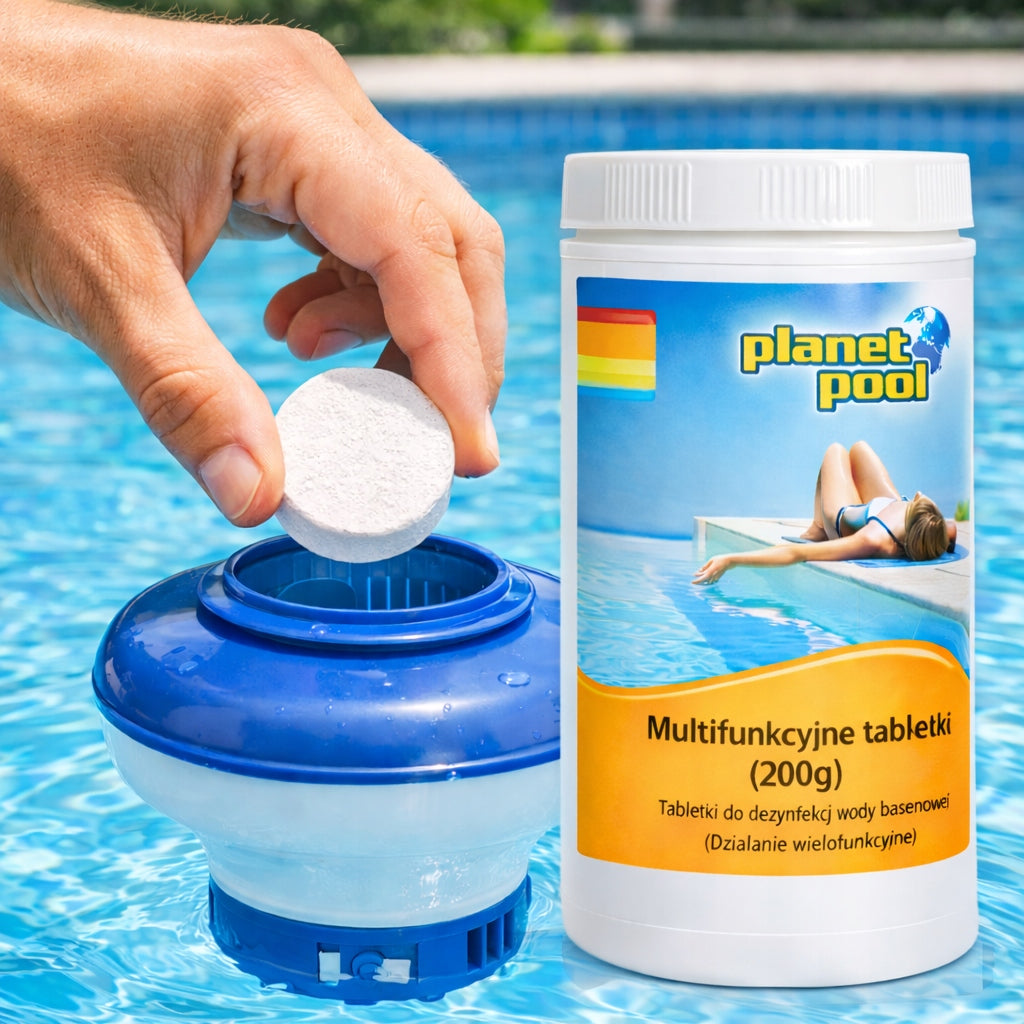 MULTI CHLORINE FOR SWIMMING POOL MULTIFUNCTIONAL TABLETS 200g 1kg JACUZZI SPA POOL Manufacturer code 0505-001PP