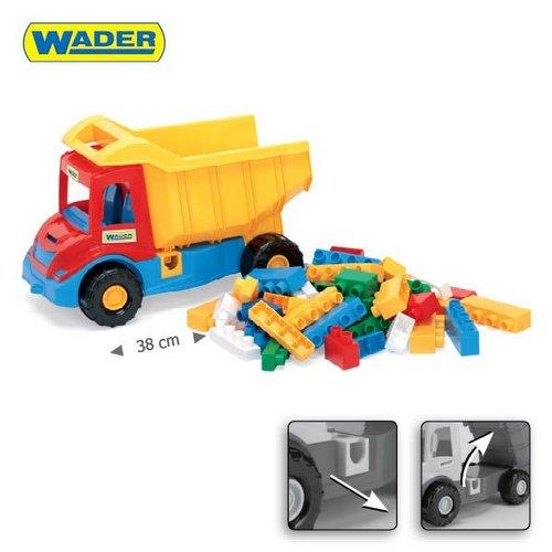 MULTI TRUCK DUMP TRUCK 38cm WITH BLOCKS 48 pcs WADER 32330 Color multicolor