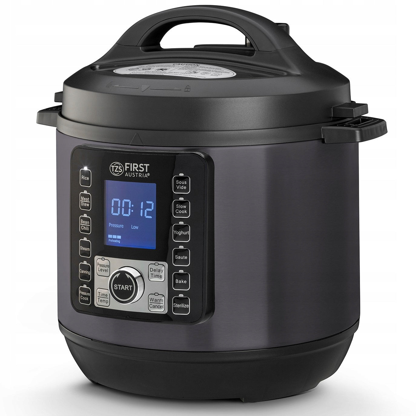 MULTICOOKER Pressure Cooker Steamer First Austria 6L Black 1000W 12 Programs Manufacturer code FA-5130-2-GR