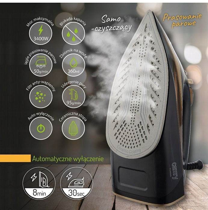 MULTIFUNCTION CERAMIC STEAM IRON 3400W 230V CR5036 CAMRY Brand Camry