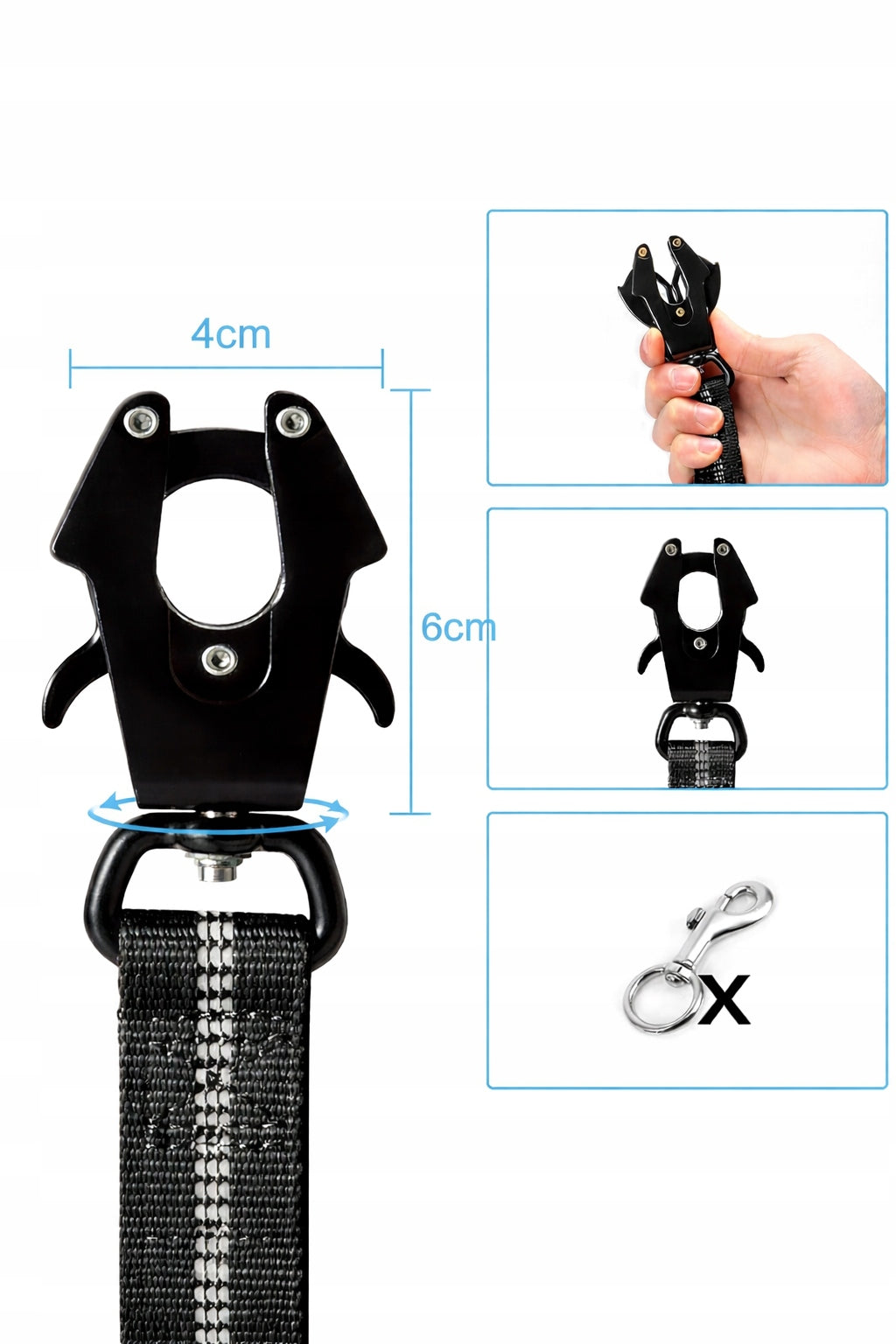 MULTIFUNCTION DOG LEASH WITH SHOCK ABSORBER AND FROG LOCK 1,75M Packaging status original