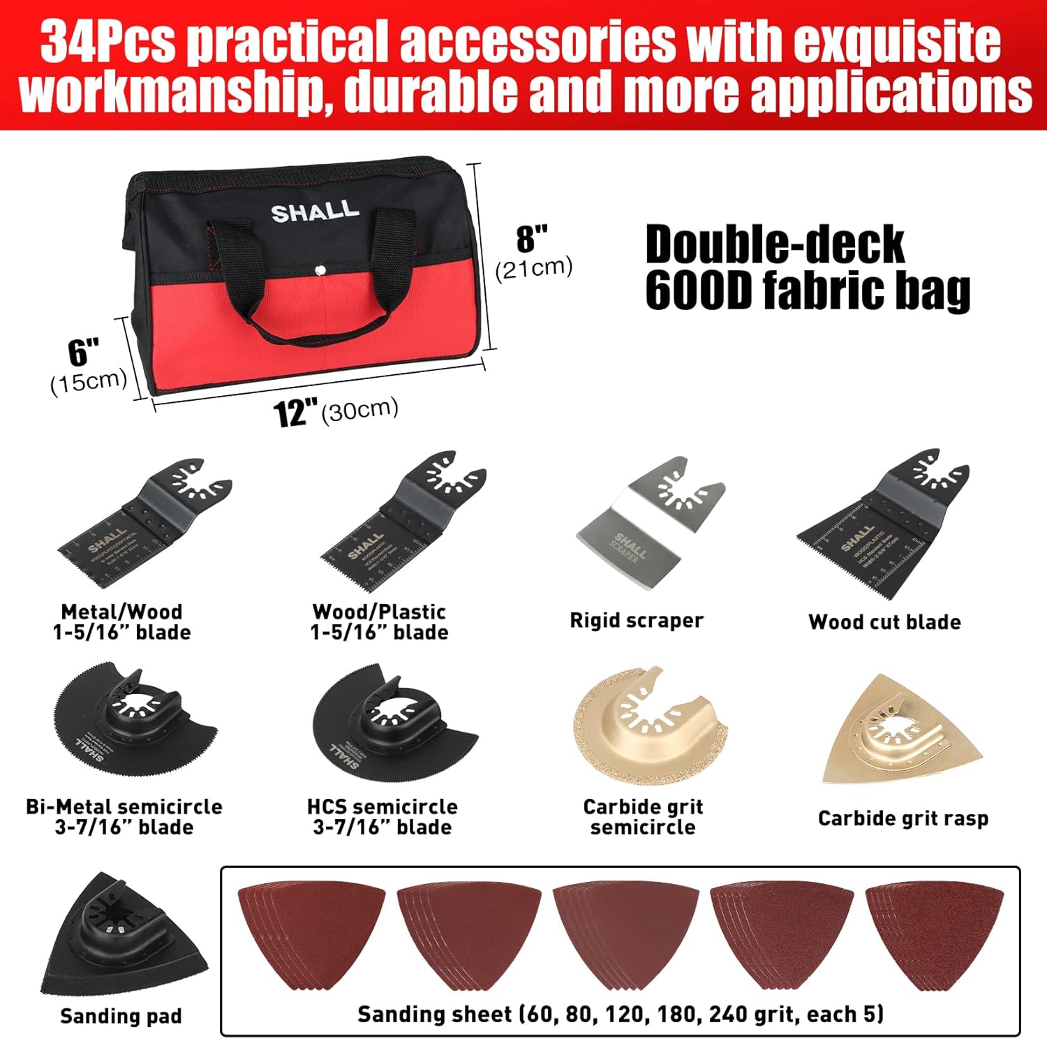 MULTIFUNCTION OSCILLATING TOOL 500W 34 AKCESORIA Brand no brand