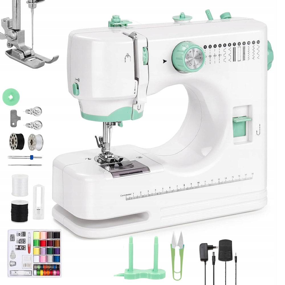 MULTIFUNCTION SEWING MACHINE WITH 12 PATTERNS AND FULL SET OF ACCESSORIES
