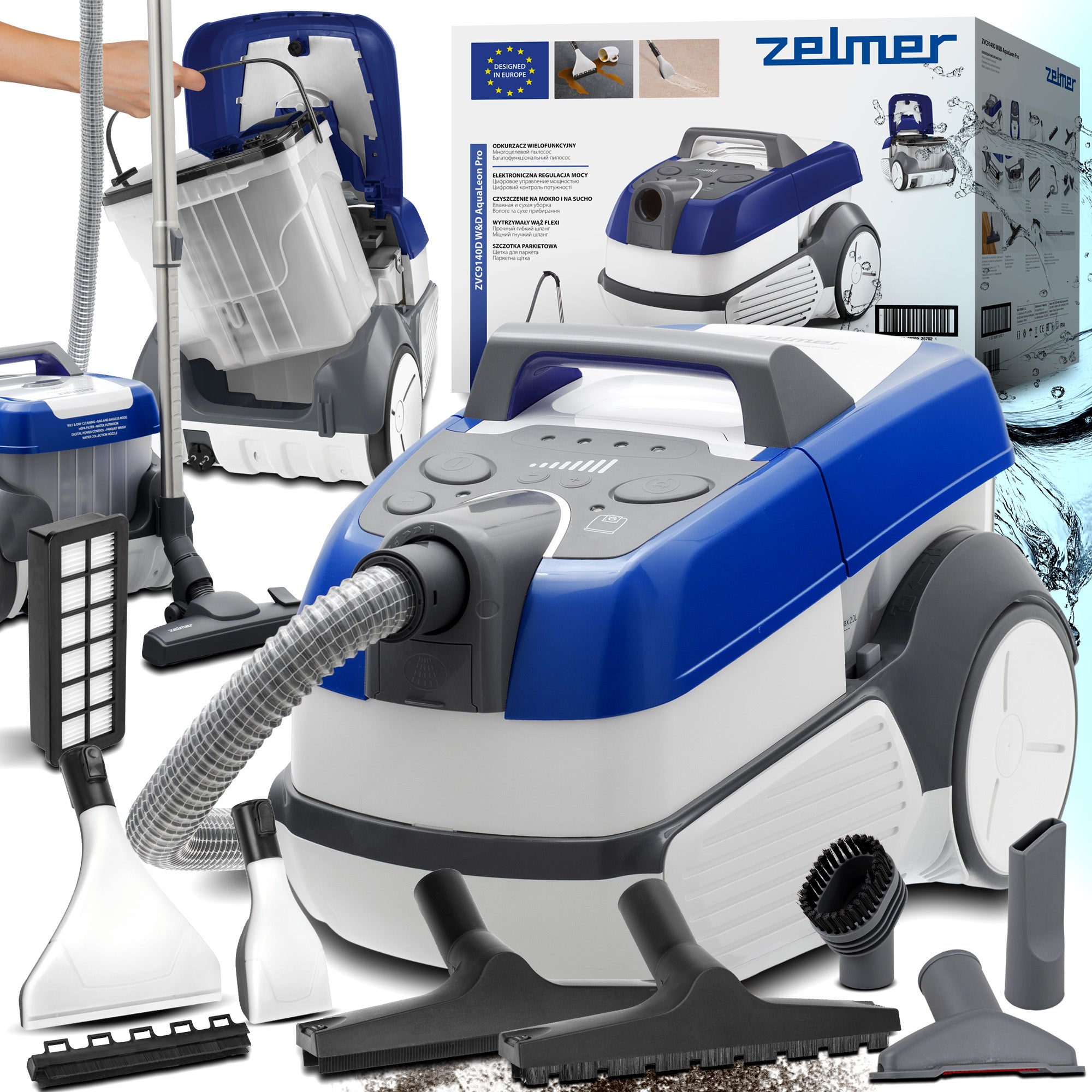 MULTIFUNCTION VACUUM CLEANER ZELMER CARPET WASHING UPHOLSTERY COUCHES 2100W