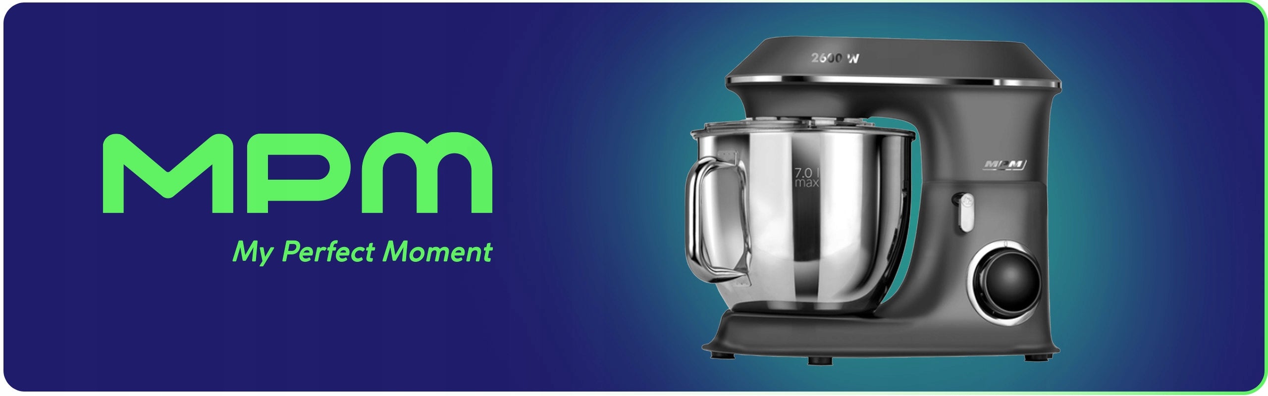 MULTIFUNCTIONAL FOOD PROCESSOR PLANETARY MIXER MPM MRK-20 2600W 2 BOWLS 7L Brand MPM