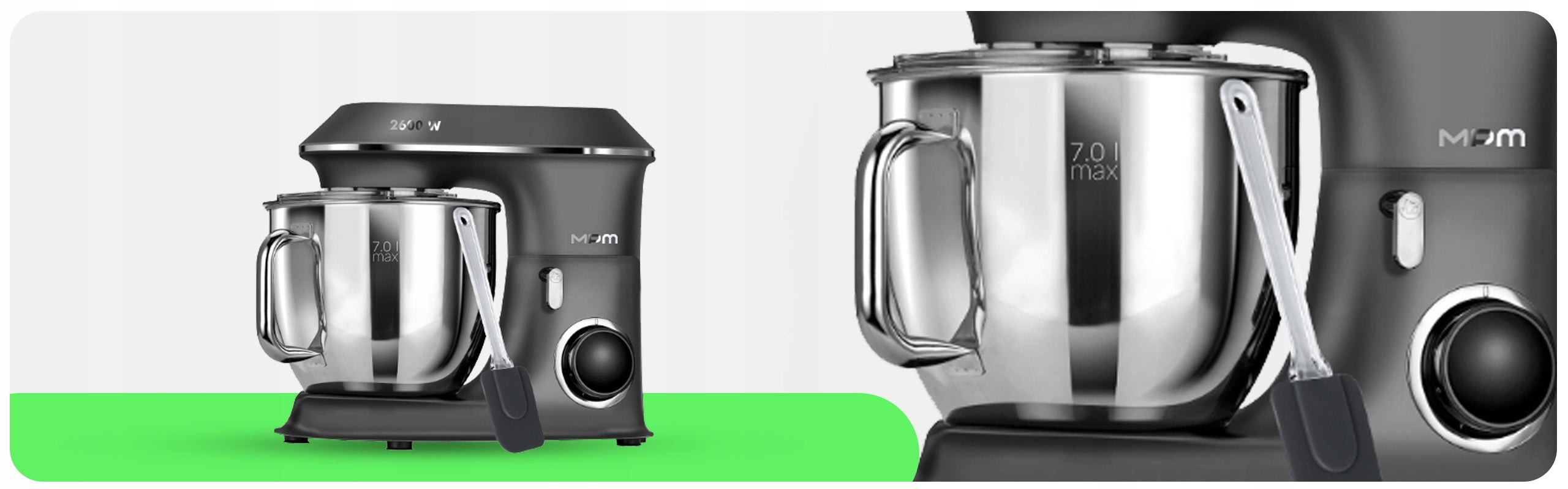 MULTIFUNCTIONAL FOOD PROCESSOR PLANETARY MIXER MPM MRK-20 2600W 2 BOWLS 7L Packaging status original