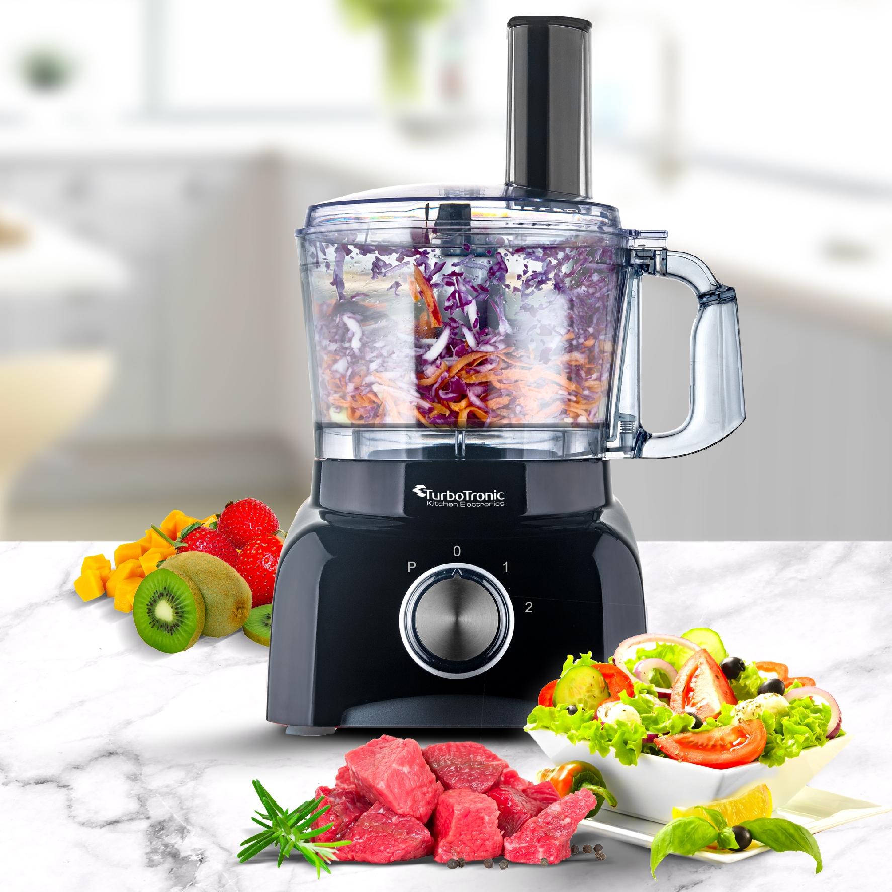 MULTIFUNCTIONAL MALAKSER FOOD PROCESSOR GRATER SHREDDER 800 IN 1,2 L Functions cutting slicing grinding stirring crushing shredding whipping juice squeezing dough kneading