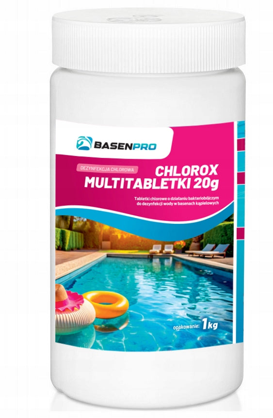 MULTIFUNCTIONAL MULTI TABLETS CHLORINE CHEMISTRY FOR POOL 50x20G ZERO ALGAE 1KG Manufacturer code NTCE EBAN Multi tabletki do CHLOROX 1kg 50x20