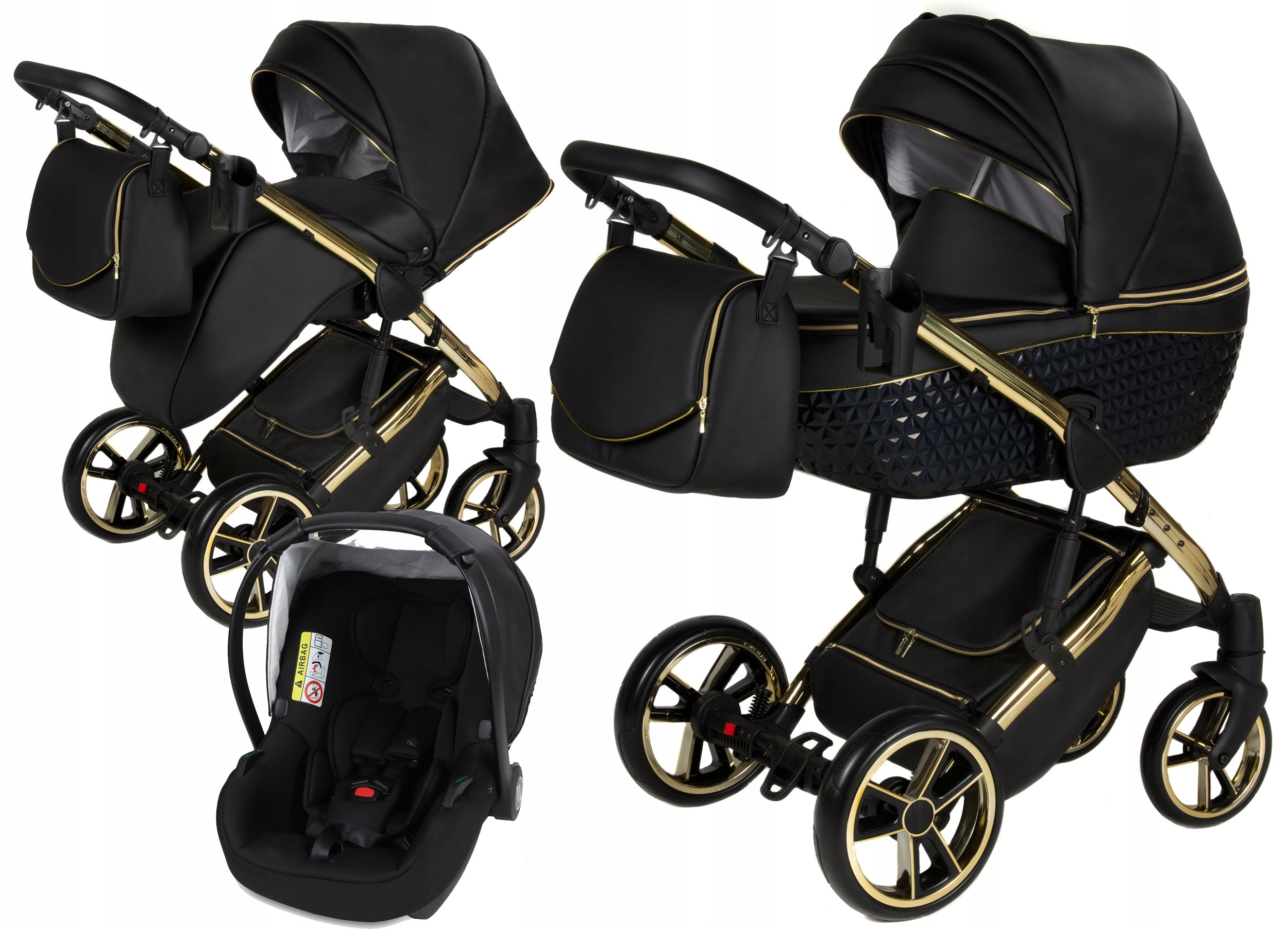 MULTIFUNCTIONAL STROLLER 3IN1 YUKON GT GOLD CAR SEAT AVIONAUT COSMO