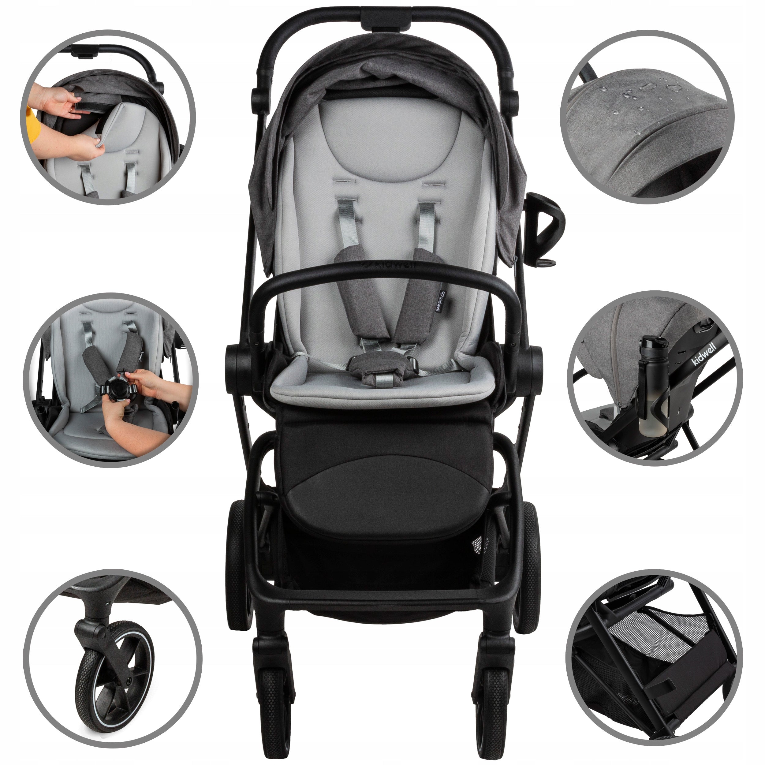 MULTIFUNCTIONAL TROLLEY 2in1 Kidwell Velmont GONDOLA STROLLER grey Manufacturer code WOGSVEL02A0