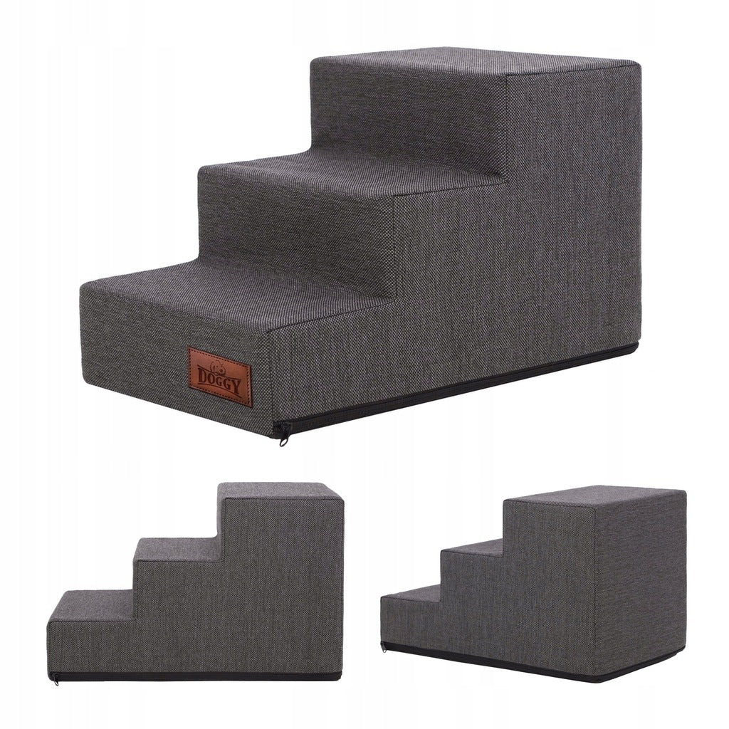 MULTIPACK 2 X DOG STAIRS DOGGY 3-STAGE GREY 30 CM