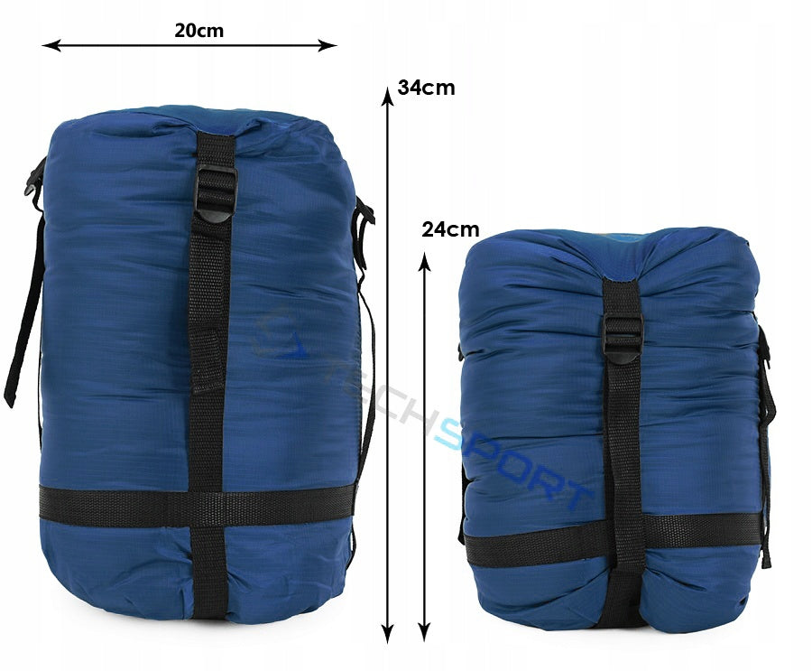 MUMMY SLEEPING BAG CAMPUS PIONEER 200 WARM TOURIST | LEFT ZIPPER | BLUE Color blue