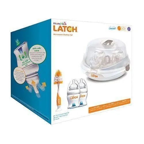 MUNCHKIN LATCH 120ml Microwave Sterilizer Bottle Set, 2 Pack Brand Munchkin