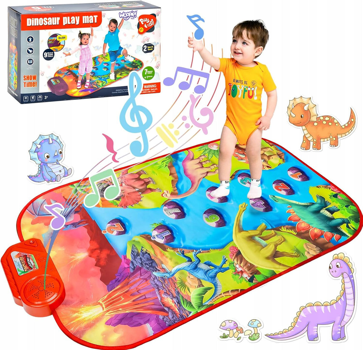 MUSIC MAT 86CM SOUNDS INTERACTIVE PIANO SOUNDS DINOSAURS WOOPIE