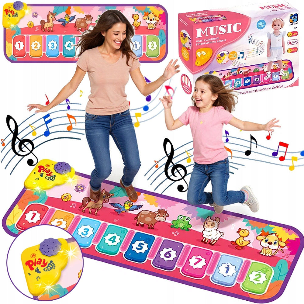 MUSIC MAT ANIMALS FOR CHILDREN GIRLS GAME DANCE FUN PINK