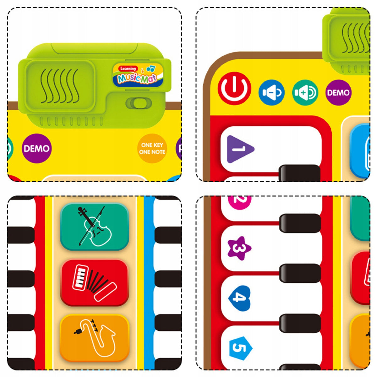 MUSIC MAT DANCE INTERACTIVE PIANO INSTRUMENTS LARGE COLORFUL