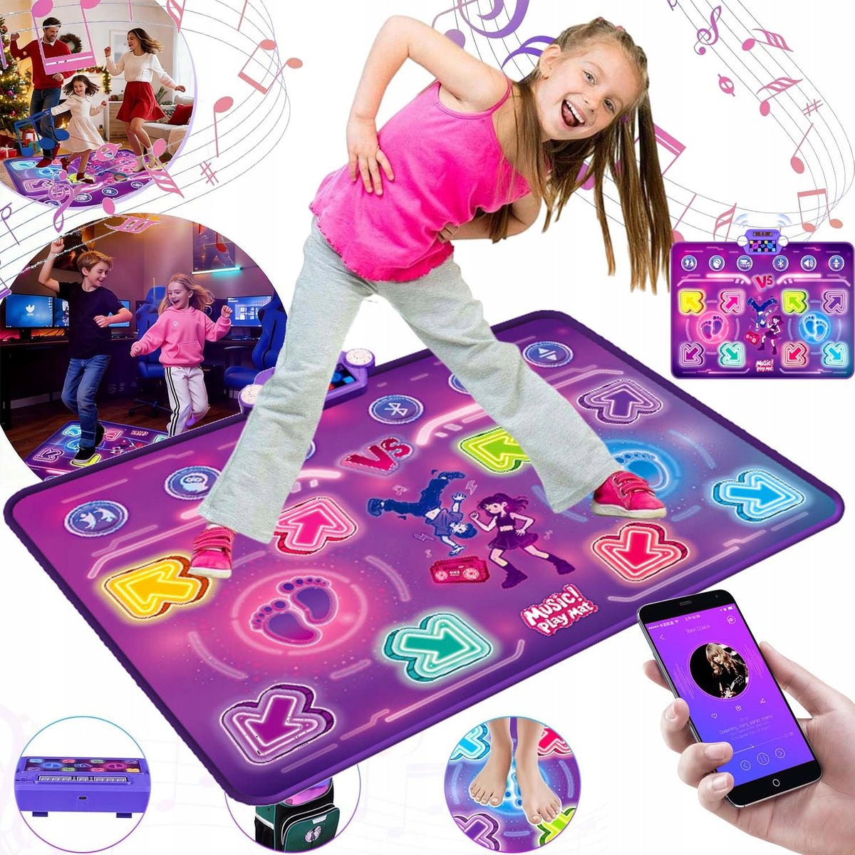 MUSIC MAT FOR DANCING DANCE 9 DIFFICULTIES WITH LIGHT AND DOUBLE MUSIC