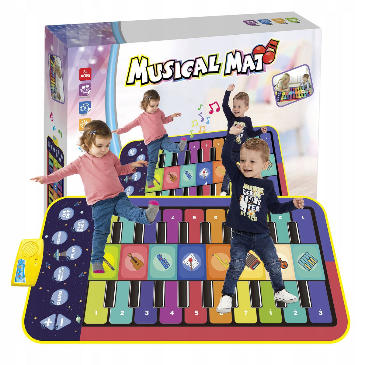 MUSIC MAT FOR DANCING PIANO DANCE GAME KEYBOARD 144x70 cm