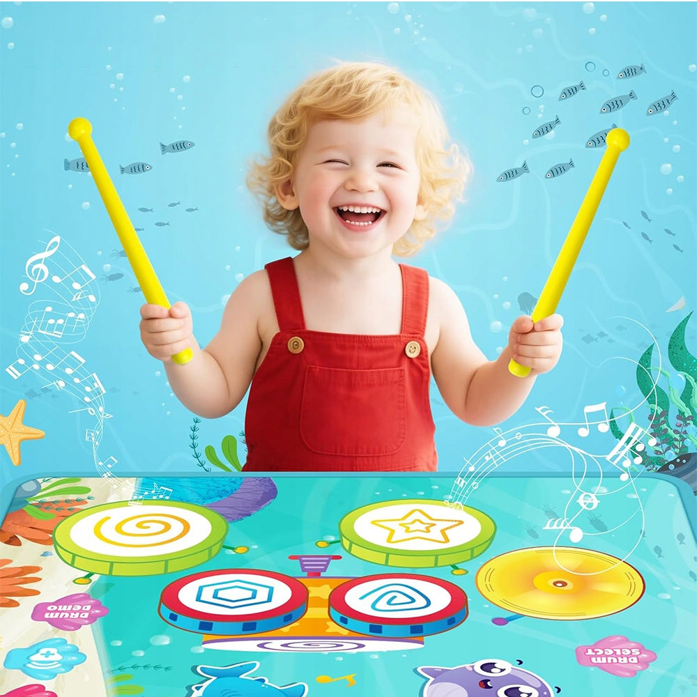 MUSIC MAT INTERACTIVE MAT FOR CHILDREN PERCUSSION JAZZ PIANO 80X50CM Batteries included yes