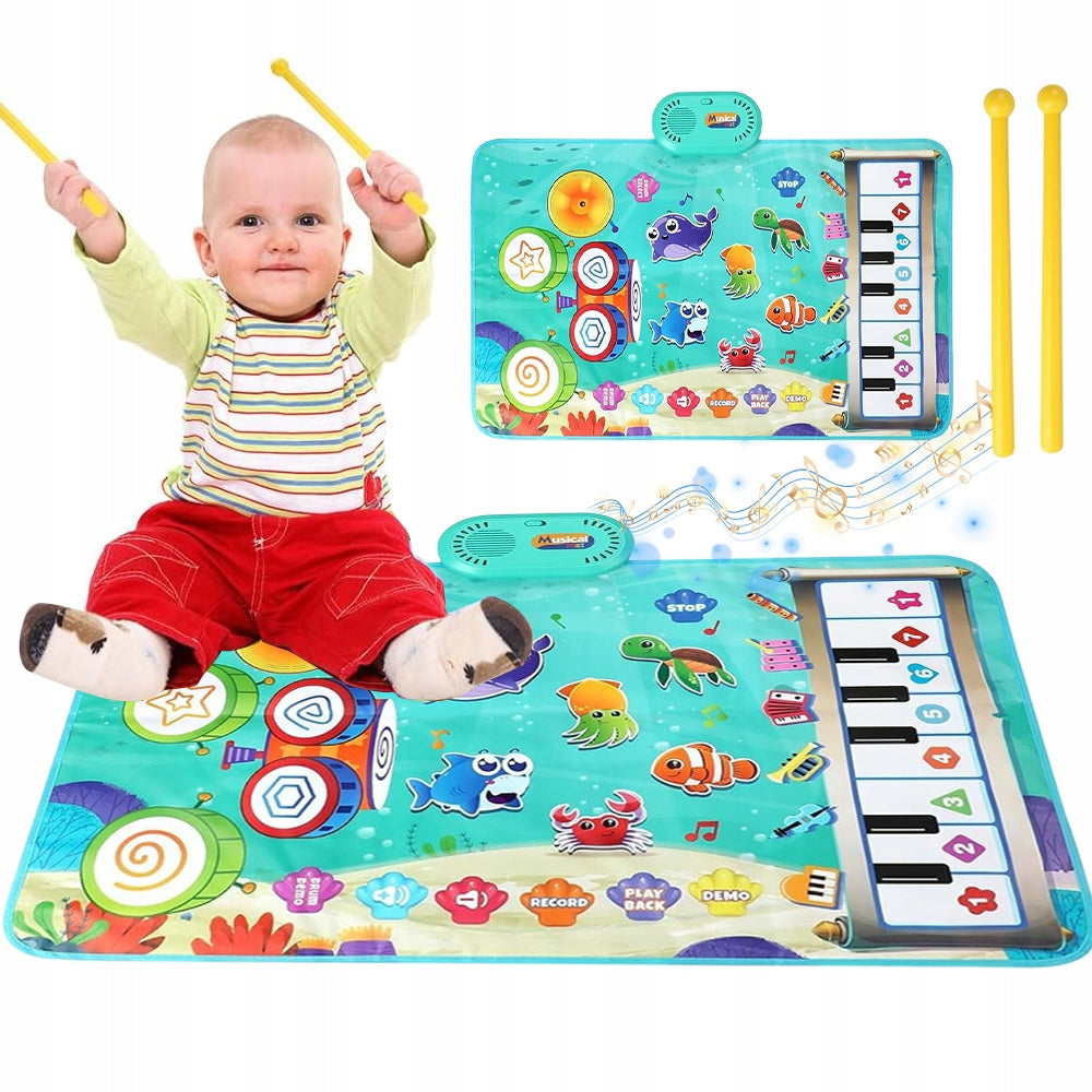 MUSIC MAT INTERACTIVE MAT FOR CHILDREN PERCUSSION JAZZ PIANO 80X50CM