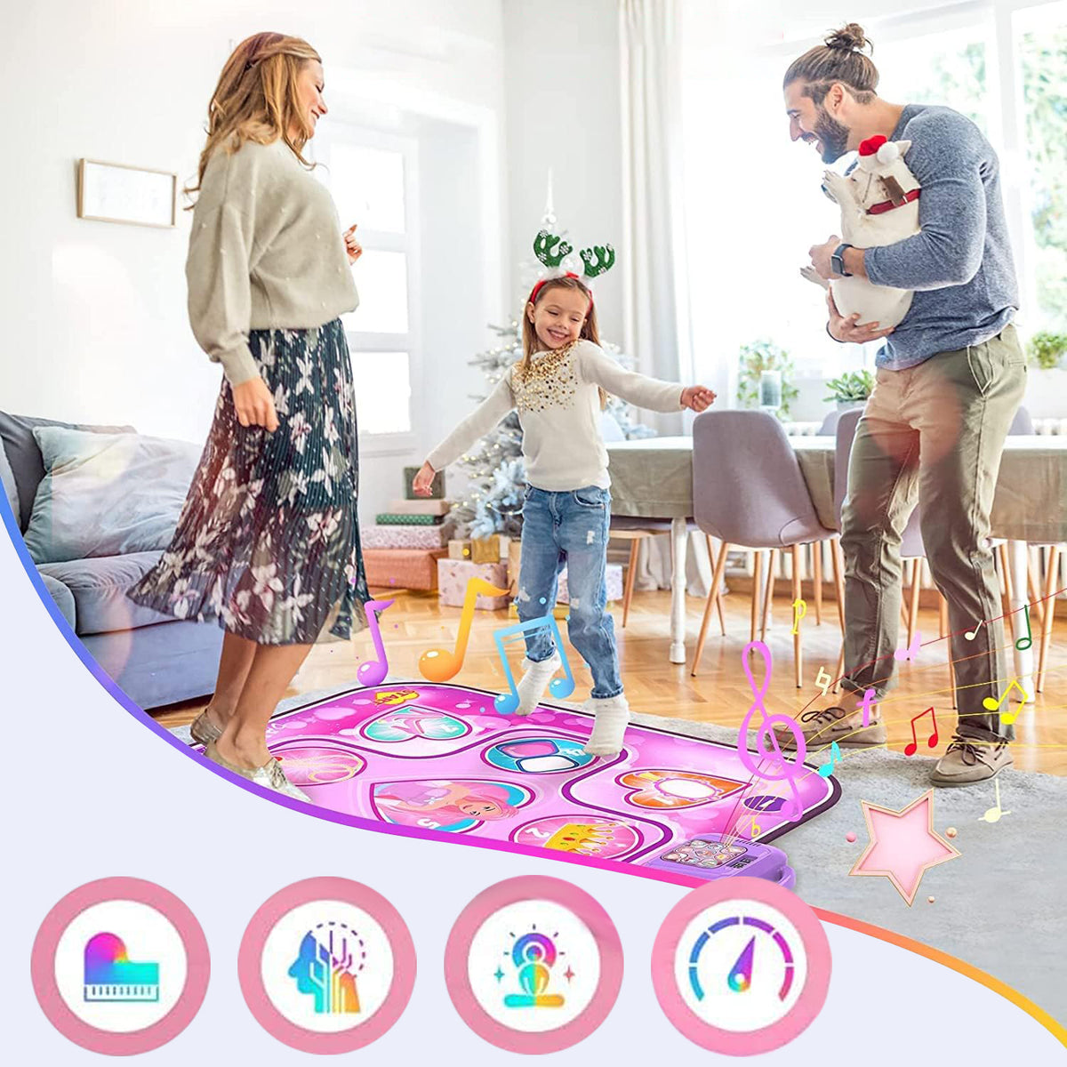 MUSICAL DANCE MAT FOR CHILDREN 6 GAME MODE EDUCATIONAL TOYS PINK Brand no brand