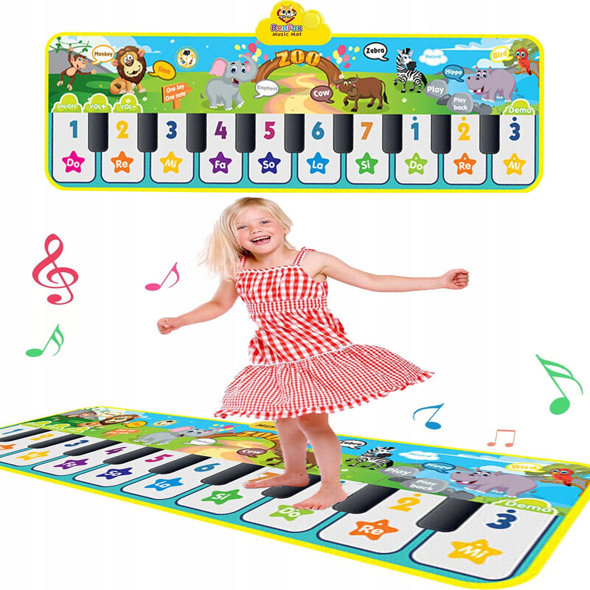MUSICAL DANCE MAT INTERACTIVE ANIMALS SONGS TOY FOR CHILDREN