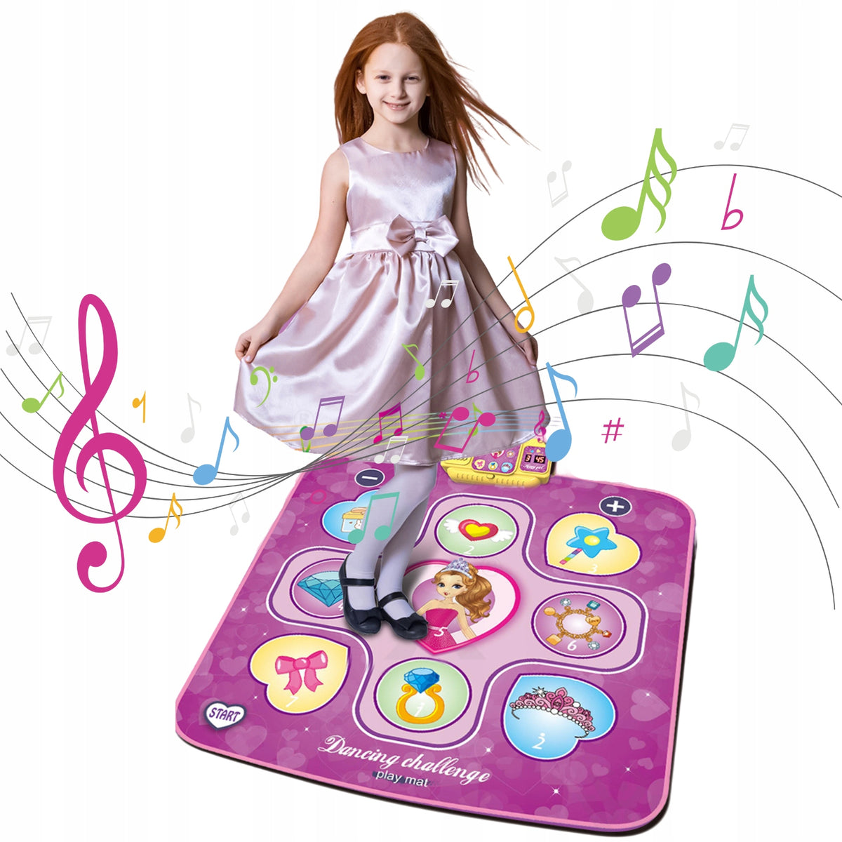 MUSICAL DANCE MAT INTERACTIVE LIGHT PINK LARGE FOR GIRL Manufacturer code Mata do tańczenia